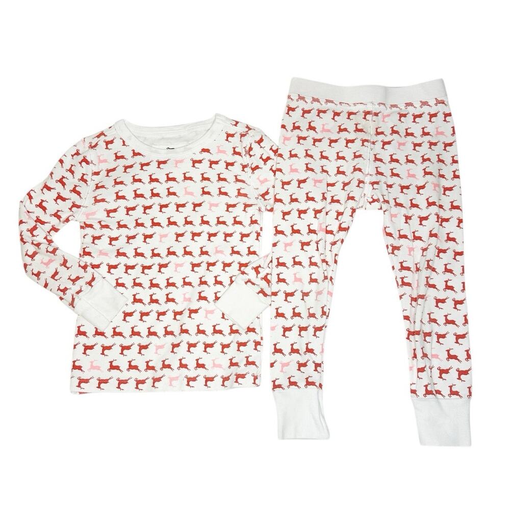 Crewcuts Prancing Reindeer Print Pajama Set Size 3